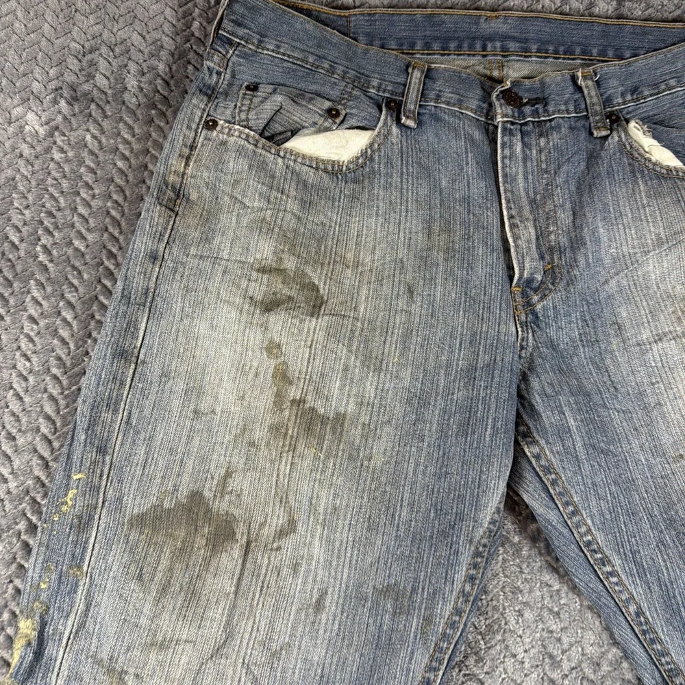 Levis 559 Jeans Mens 34x32 Blue Denim Cotton Faded Faded Straight Workwear Adult